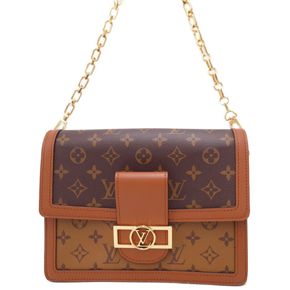 Louis Vuitton Monogram Leather Brown Reverse Dauphine Shoulder Bag